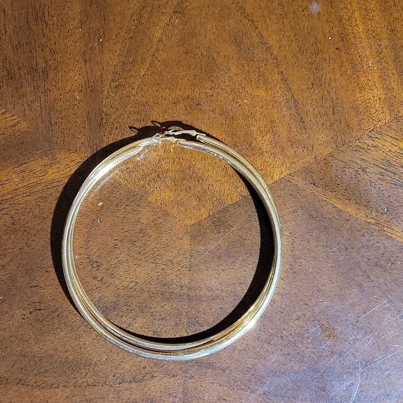 BRAND NEW FASHION JEWELRY BIG FAUX GOLD PLATED WOMEN"S  HOOPS EARRINGS - Picture 8 of 11